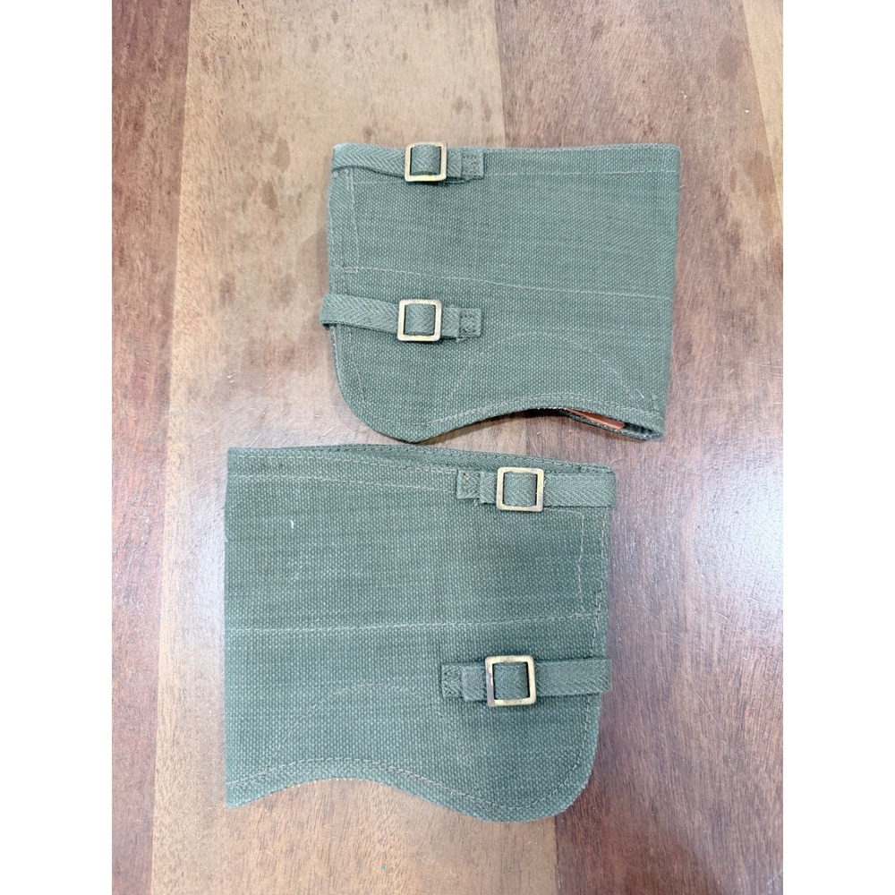 Vintage 1965 Canvas Gaiters Olive Drab Size 2 Pair
